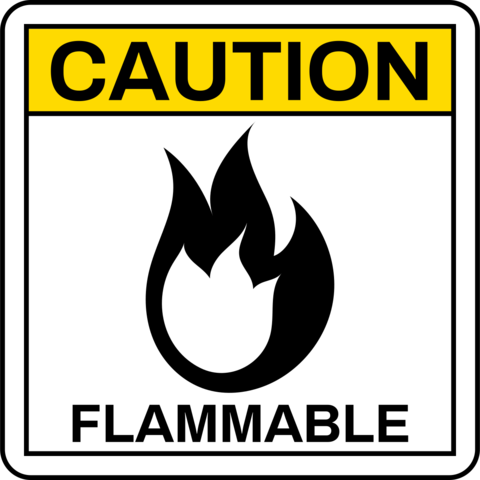 Flame Icon Caution Flammable Sign Template
